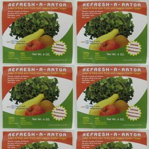 6-PACK Refresh-A-Rator Ethylene Gas Absorber Fruit & Vegetable Saver Zeolite